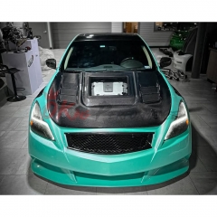 Transparent Engine Window Style Carbon Fiber Bonnet Hood For INFINITI G37 Coupe 2008-2015