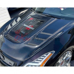 Transparent Engine Window Style Carbon Fiber Bonnet Hood For INFINITI G37 Coupe 2008-2015