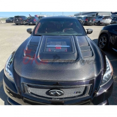 Transparent Engine Window Style Carbon Fiber Bonnet Hood For INFINITI G37 Coupe 2008-2015