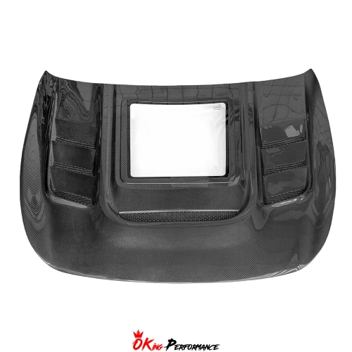 Transparent Engine Window Style Carbon Fiber Bonnet Hood For INFINITI G37 Coupe 2008-2015