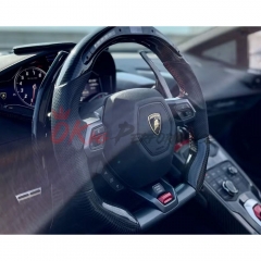 OKing2 Custom Made RPM LED Display Carbon Fiber Steering Wheel For Lamborghini Huracan LP610 & LP580 & EVO 2014-2025