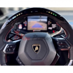 OKing2 Custom Made RPM LED Display Carbon Fiber Steering Wheel For Lamborghini Huracan LP610 & LP580 & EVO 2014-2025
