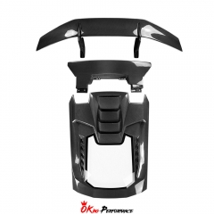 Performante Style Dry Carbon Fiber Rear Engine Hood & Spoiler Wing Set For Lamborghini Huracan LP610 & LP580 & EVO & STO & Tecnica 2014-2025