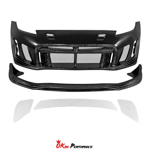 Varis Arising II Style Partial Forged Carbon Fiber Front Bumper For Nissan 370Z Z34 2008-2019