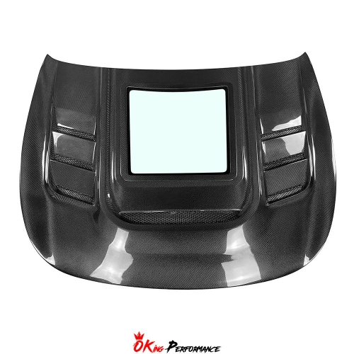Transparent Engine Window Style Carbon Fiber Bonnet Hood For INFINITI G37 Coupe 2008-2015