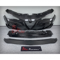GTAM Widebody Style Dry Carbon Fiber Front Bumper & Fenders For Alfa Romeo Giulia 2016-2023
