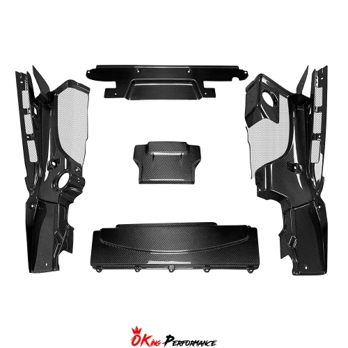 Dry Carbon Fiber Replacement Engine Bay Set For Audi R8 V8 V10 2007-2015