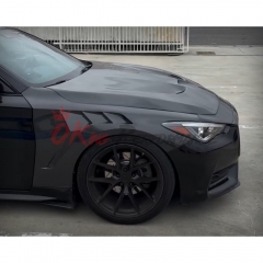 Vented V2 Style Carbon Fiber Fender For Infiniti Q60 2016-2022