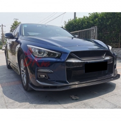 LB Style Partial Carbon Fiber Front Bumper For INFINITI Q50 2013-2017