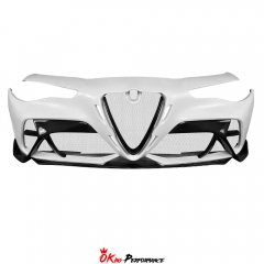 GTAM Style Half Carbon Fiber Front Bumper For Alfa Romeo Giulia 2016-2023