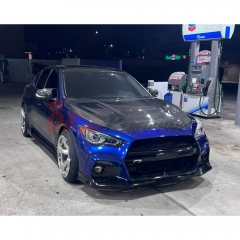 Blitz Style Ver2 Half Carbon Fiber Front Bumper For Infiniti Q50 2013-2024