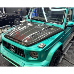 TopCar Style Dry Carbon Fiber Hood For Mercedes Benz G Class W464 G500 AMG G63 2018-2024