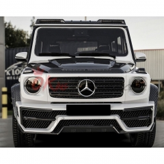 Paktechz Style Dry Carbon Fiber LED Lighting Front Roof Spoiler For Mercedes Benz G Class W464 G350 G500 AMG G63 2018-2024