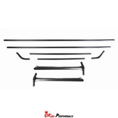 Dry Carbon Fiber A Pillar Roof Strip Trim For Mercedes Benz G Class W464 AMG G63 G500 2018-2024
