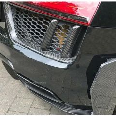 Dry Carbon Fiber Rear Bumper Grill Air Vents Cover Trims For Audi R8 2016-2019