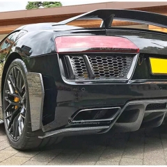 Dry Carbon Fiber Rear Bumper Grill Air Vents Cover Trims For Audi R8 2016-2019