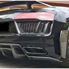 Dry Carbon Fiber Rear Bumper Grill Air Vents Cover Trims For Audi R8 2016-2019