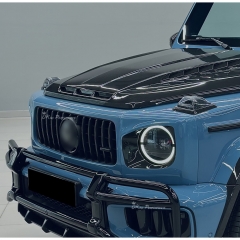 TopCar Style Dry Carbon Fiber Headlight Cover Trim For Mercedes Benz G-Class W465 G63 AMG 2024-ON