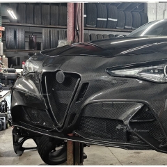 GTAM Wide Style Carbon Fiber (Cfrp) Front Bumper & Fender For Alfa Romeo Giulia 2016-2023