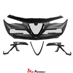 GTAM Style Half Forged Carbon Fiber Front Bumper For Alfa Romeo Giulia