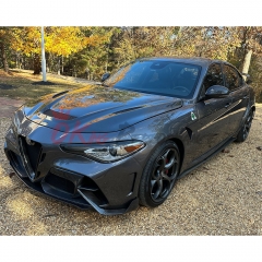 GTAM Style Half Carbon Fiber Front Bumper For Alfa Romeo Giulia 2016-2023