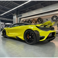 765LT Style Dry Carbon Fiber with Portion Primer Rear End Bumper Assemble & Spoiler & Exhaust System Set For Mclaren 720S 2017-2023