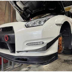 Kansai Style Carbon Fiber Front Bumper Canards For Nissan R35 GTR 2008-2016