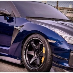 Varis 18 Ver. Style Carbon Fiber Front Fender With Bumper Extension Cover For Nissan R35 GTR 2017-2023 (FOR OEM BUMPER ONLY)