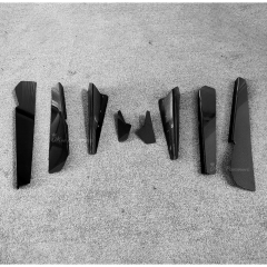 ARS 8pcs Style Carbon Fiber (cfrp) Rear Diffuser Fins Splitters (fit on oem rear diffuser) For Nissan R35 GTR 2012-2016