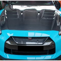 M Style Carbon Fiber Front Grill Cover For Nissan R35 GTR 2017-2023