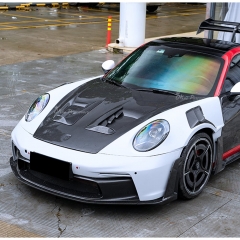 GT3RS Style Dry Carbon Fiber Hood Bonnet For Porsche 911 992 Carrera & Turbo S 2019-2023