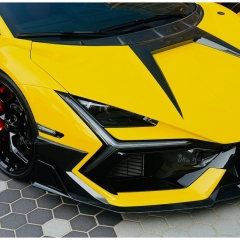 Mansory Style Dry Carbon Fiber Front Bumper Lip Splitters Set For Lamborghini Revuelto 2023-ON