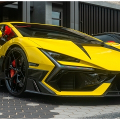 Mansory Style Dry Carbon Fiber Front Bumper Lip Splitters Set For Lamborghini Revuelto 2023-ON