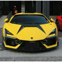 Mansory Style Dry Carbon Fiber Front Bumper Lip Splitters Set For Lamborghini Revuelto 2023-ON
