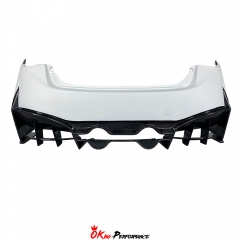 Project Black S Concept Style Partial Carbon Fiber Rear Bumper For Infiniti Q50 2013-2024