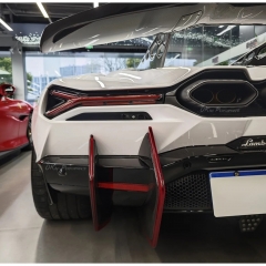 Duke Style Dry Carbon Fiber LED Lights Rear Diffuser Blades Fins For Lamborghini Revuelto 2023-ON