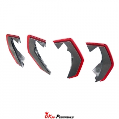 Duke Style Dry Carbon Fiber LED Lights Rear Diffuser Blades Fins For Lamborghini Revuelto 2023-ON