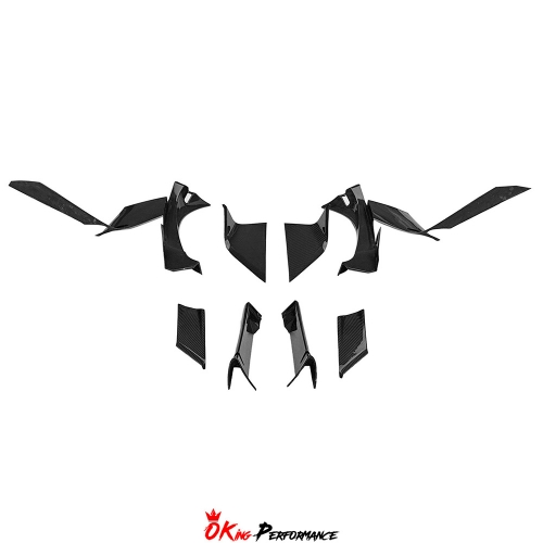 OEM Style Dry Carbon Fiber Rear Side Air Intake Vents Trim Set (10 PCS) For Lamborghini Revuelto 2023-ON