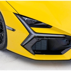 OEM Style Dry Carbon Fiber Front Bumper Side Air Vent Cover Trims For Lamborghini Revuelto 2023-ON