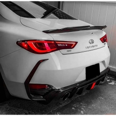 PSM Style Carbon Fiber Trunk Spoiler Rear Wing For Infiniti Q60 2016-2022