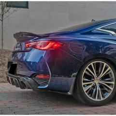 PSM Style Carbon Fiber Trunk Spoiler Rear Wing For Infiniti Q60 2016-2022