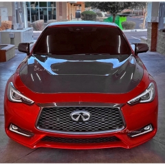 GTS Style Honeycomb Carbon Fiber Hood For Infiniti Q60 2016-2022