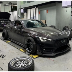 V Style Carbon Fiber Front Lip For Infiniti Q60 2016-2022