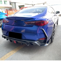 Carbon Fiber (Cfrp) Rear Bumper C-Blades Canard Fins For Infiniti Q60 2016-2022