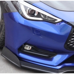 3PCS Style Carbon Fiber Front Lip For Infiniti Q60 2016-2022