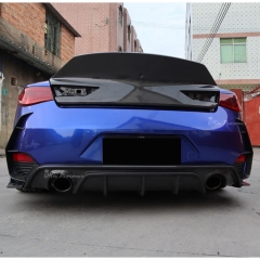 High Kick Style Carbon Fiber Rear Trunk Boot Lid For Infiniti Q60 2016-2022