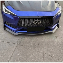 3PCS Style Carbon Fiber Front Lip For Infiniti Q60 2016-2022