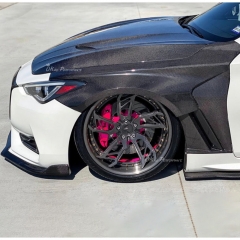 Vented V3 Style Carbon Fiber Front Fenders For Infiniti Q60 2016-2022