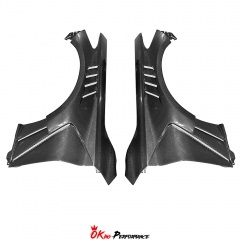 Vented V4 Style Carbon Fiber Front Fenders For Infiniti Q60 2016-2022