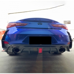 Carbon Fiber (Cfrp) Rear Bumper C-Blades Canard Fins For Infiniti Q60 2016-2022